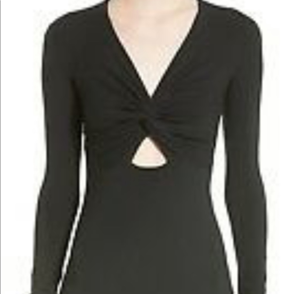 T by Alexander Wang Twist Front Plunge Dress
